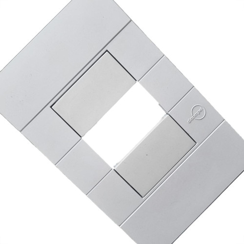 Placa Conjunto Dicompel Ritz Branca 4X2 - 2 Modulos Horizontais + Suporte - Rzb-2300/38
