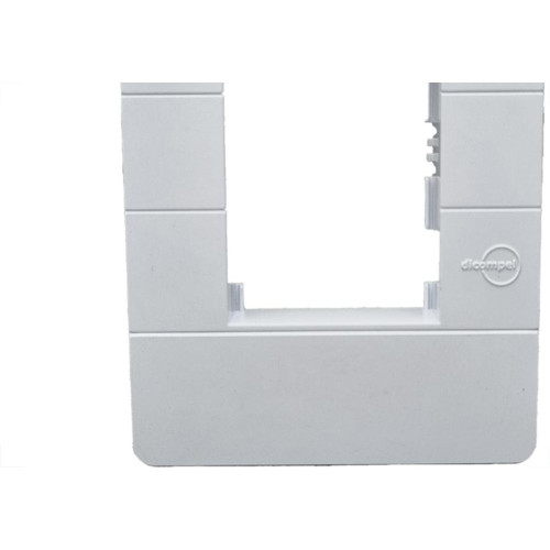 Placa Conjunto Dicompel Ritz Branca 4X2 - 3 Modulos Horizontais + Suporte - Rzb-2300/35