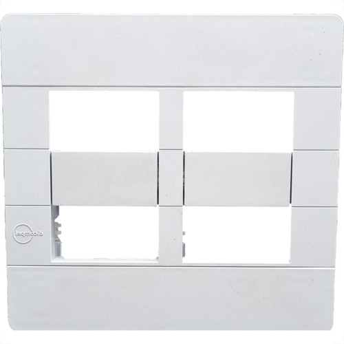 Placa Conjunto Dicompel Ritz Branca 4X4 - 4 Modulos Horizontais + Suporte - Rzb-2300/42