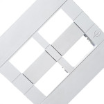 Placa Conjunto Dicompel Ritz Branca 4X4 - 4 Modulos Horizontais + Suporte - Rzb-2300/42
