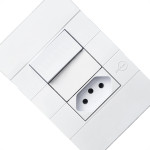 Conjunto Dicompel Ritz 1 Simples + Tomada 2P+T 10A. Branco - Rzb-2000/19
