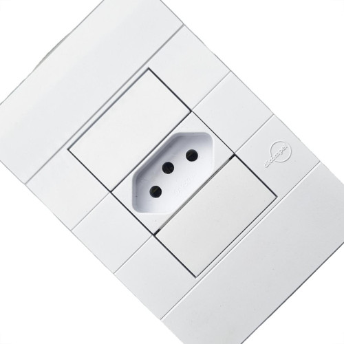 Conjunto Dicompel Ritz 1 Tomada Horizontal 2P+T. 10A. Branco - Rzb-2000/29