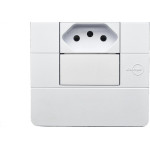 Conjunto Dicompel Ritz 1 Tomada Horizontal 2P+T. 10A. Branco - Rzb-2000/29