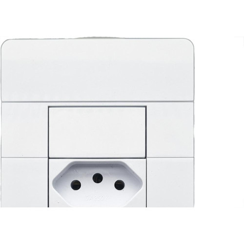 Conjunto Dicompel Ritz 1 Tomada Horizontal 2P+T. 10A. Branco - Rzb-2000/29