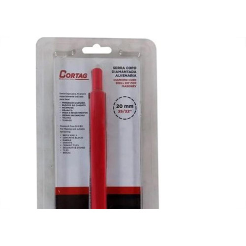 Serra Copo Diamantada Com Haste Cortag 20Mm