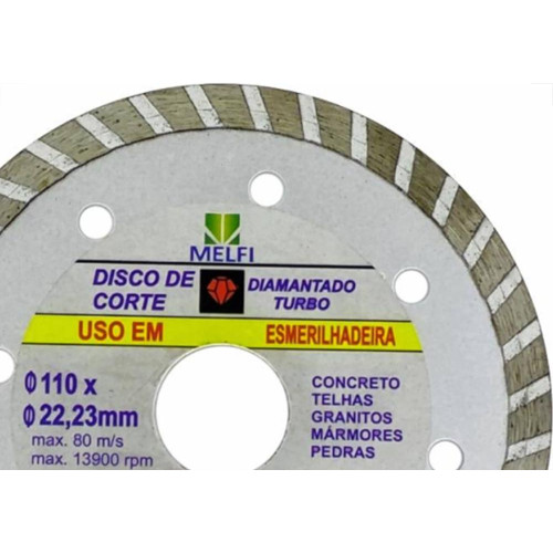 Disco Diamantado Melfi Turbo 110Mm X 22,23Mm - 10756