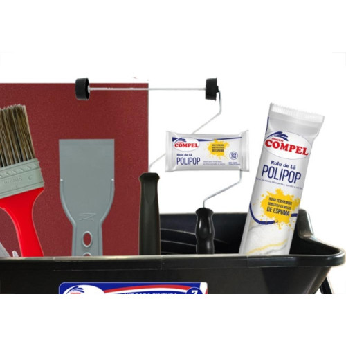 Kit Pintura Compel Com Cacamba 7 Pecas Pegue E Pinte - 0.969