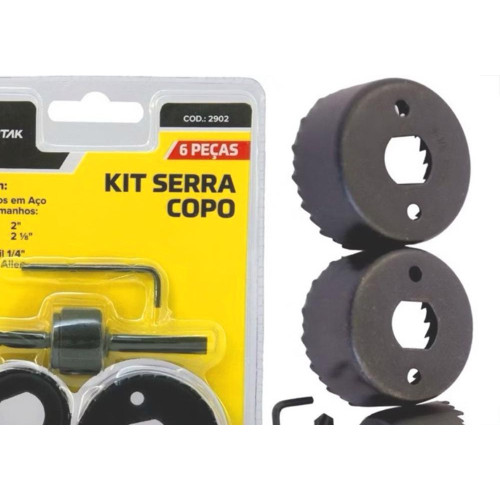 Serra Copo Jogo Fertak Aco Carbono Com 6 Pecas 1.1/4''A 2.1/8'' - 2902