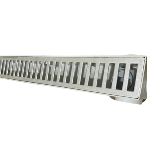 Ralo Linear Com Grelha Inox Ac Vent Seca Piso 5Cm X 48Cm