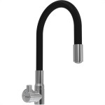 Torneira Gourmet Flex Parede Bica Movel Metal Zagonel Motion Cozinha Preta - 1/4 Volta