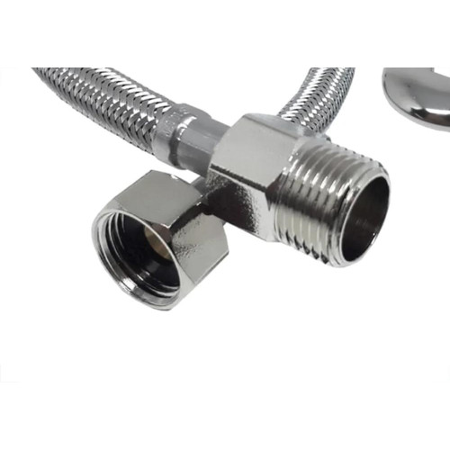 Engate Flexivel Malha Inox Alta Pressao Alpha 40Cm