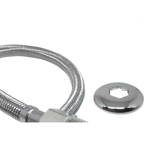 Engate Flexivel Malha Inox Alta Pressao Alpha 40Cm