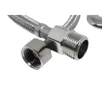 Engate Flexivel Malha Inox Alta Pressao Alpha 60Cm
