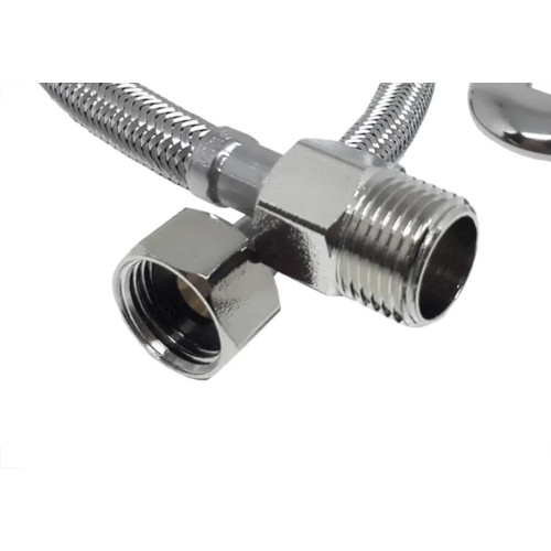 Engate Flexivel Malha Inox Alta Pressao Alpha 60Cm