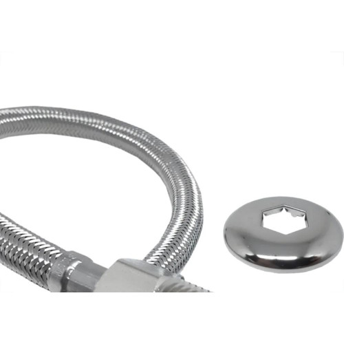 Engate Flexivel Malha Inox Alta Pressao Alpha 60Cm