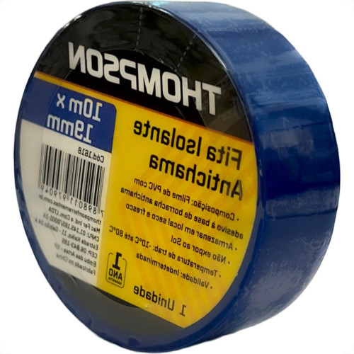 Fita Isolante Thompson 10M Azul - 1618 - Kit C/10 Pecas