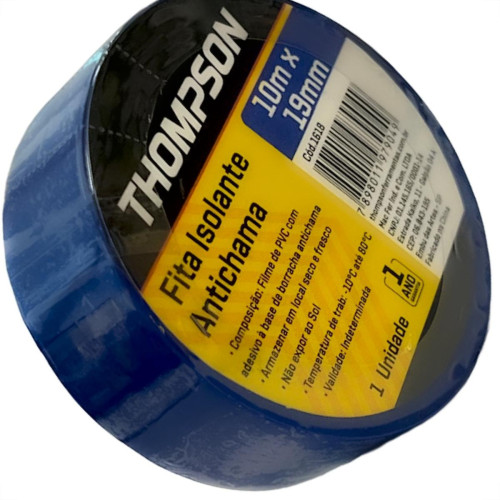 Fita Isolante Thompson 10M Azul - 1618 - Kit C/10 Pecas
