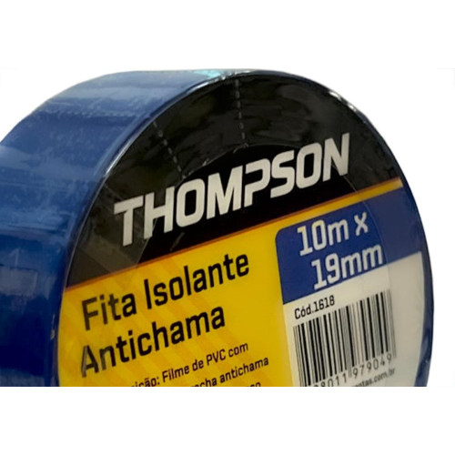 Fita Isolante Thompson 10M Azul - 1618 - Kit C/10 Pecas