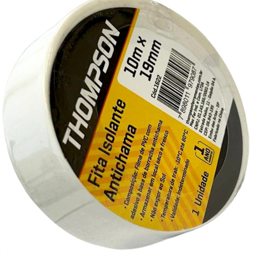 Fita Isolante Thompson 10M Branca - 1622 - Kit C/10 Pecas