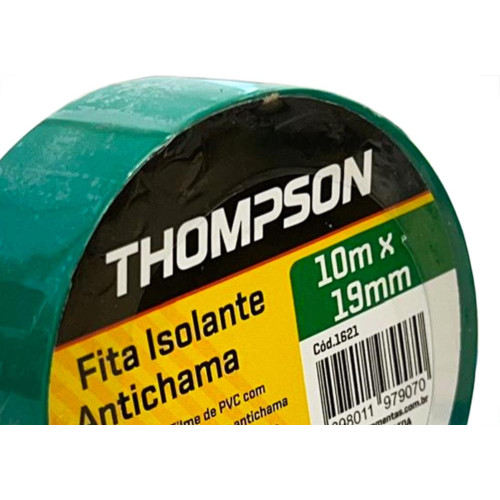 Fita Isolante Thompson 10M Verde - 1621 - Kit C/10 Pecas