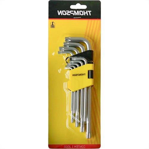 Chave Torx Thompson Tipo ''L'' Jogo Com 9 Pecas Longo - 1842