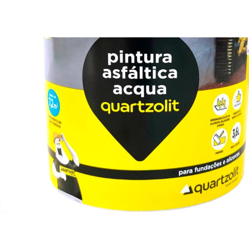 Impermeabilizante Quartzolit Pintura Asfaltica Acqua 3,6L Impermeabilizante Quartzolit Pintura Asfaltica Acqua 3,6L
