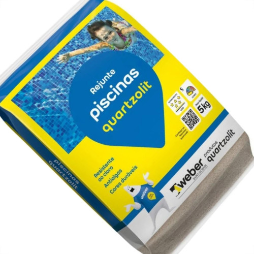 Rejunte Piscina Quartzolit Azul Celeste 5Kg - Kit C/6 Pacotes Rejunte Piscina Quartzolit Azul Celeste 5Kg - Kit C/6 Pacotes