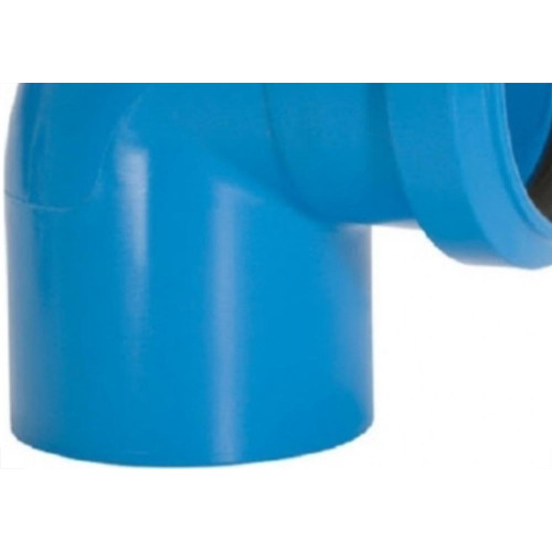 Joelho Azul Amanco 38X38Mm Com Anel De Vedacao Para Tubo Descarga