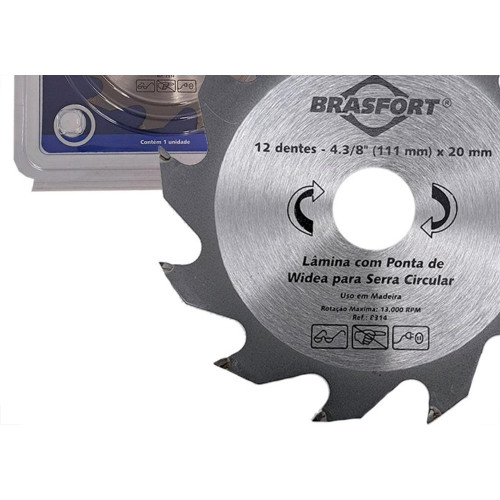 Serra Circular Widea Brasfort 4.3/8''X 12 Dentes X 20Mm