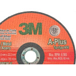 Disco Corte Ferro 3M - 7''X1/8''X7/8'' - 2 Telas 3Mm