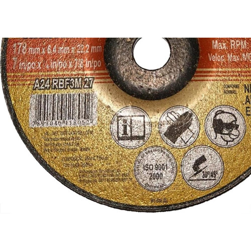Disco Desbaste 3M - 7''X1/4''X7/8'' - Kit C/25 Pecas