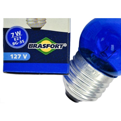 Lampada Bolinha Brasfort 7Wx127V. Azul - Kit C/25 Pecas