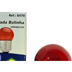 Lampada Bolinha Brasfort 7Wx127V. Vermelha - Kit C/25 Pecas