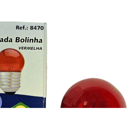 Lampada Bolinha Brasfort 7Wx127V. Vermelha - Kit C/25 Pecas