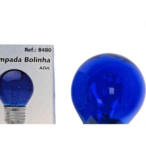 Lampada Colorida Brasfort 15Wx127V. Azul - Kit C/25 Pecas