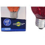 Lampada Colorida Brasfort 15Wx127V. Vermelha - Kit C/25 Pecas