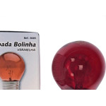 Lampada Colorida Brasfort 15Wx127V. Vermelha - Kit C/25 Pecas