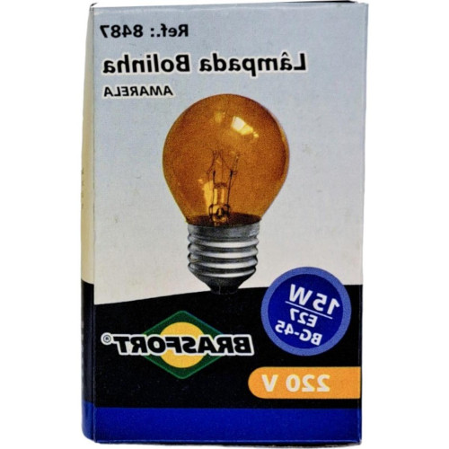 Lampada Colorida Brasfort 15Wx220V. Amarela - Kit C/21 Pecas
