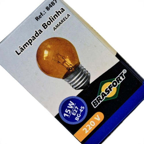 Lampada Colorida Brasfort 15Wx220V. Amarela - Kit C/21 Pecas