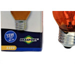 Lampada Colorida Brasfort 15Wx220V. Laranja - Kit C/25 Pecas