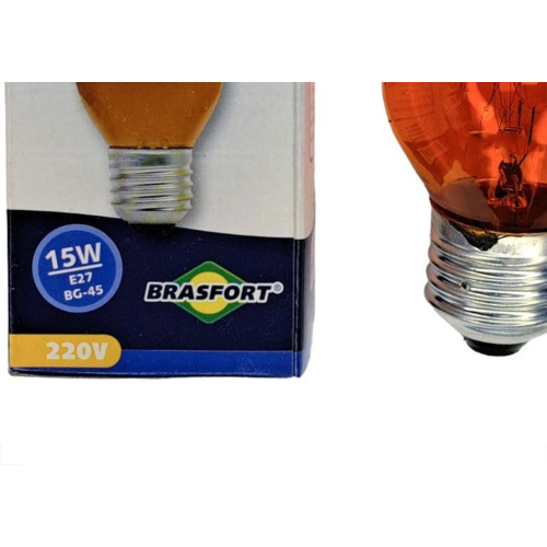 Lampada Colorida Brasfort 15Wx220V. Laranja - Kit C/25 Pecas