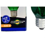 Lampada Colorida Brasfort 15Wx220V. Verde - Kit C/25 Pecas