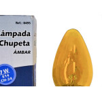 Lampada Chupeta Brasfort 7Wx127V. E14 Ambar - Kit C/25 Pecas