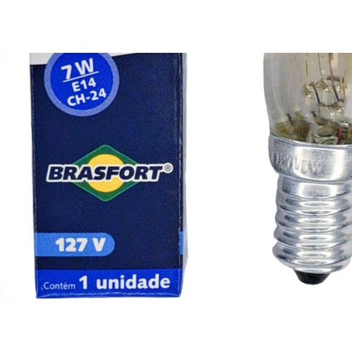 Lampada Chupeta Brasfort 7Wx127V. E14 Clara - Kit C/25 Pecas