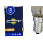 Lampada Chupeta Brasfort 7Wx220V. E14 Clara - Kit C/25 Pecas