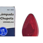 Lampada Chupeta Brasfort 7Wx220V. E14 Vermelha - Kit C/25 Pecas