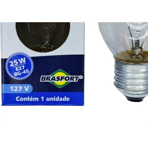 Lampada Para Geladeira/Fogao/Lustre Brasfort 25Wx127V. Clara - Kit C/10 Pecas