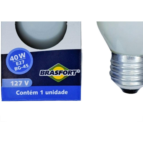 Lampada Para Geladeira/Fogao/Lustre Brasfort 40Wx127V. Leitosa