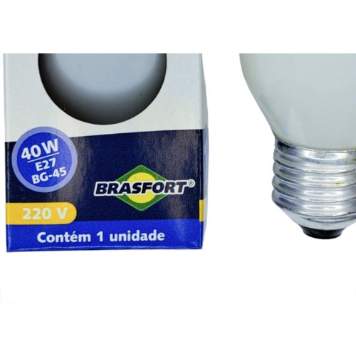 Lampada Para Geladeira/Fogao/Lustre Brasfort 40Wx220V. Leitosa