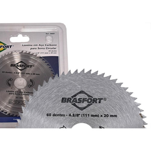 Serra Circular Aco Carbono Brasfort 4.3/8''X60 Dentes